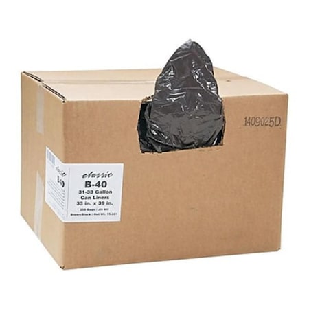 Webster 33 gal Classic Trash Bags, Black - 100 per Case WEBB60-790196